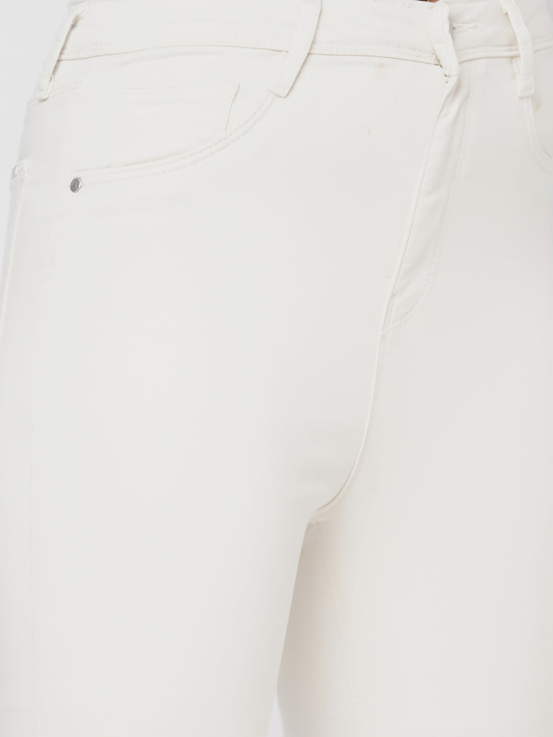 K5094 High-Rise Mini Flare Jeans - Ecru