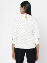 Women Off White Printed Top