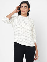 Women Off White Printed Top