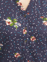 Women Navy Printed Tops - Navy