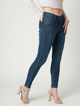 Women Blue K4068 Mid Rise Push Up Super Skinny Jeans