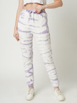 Women Lilac Tie & Dye High Rise Jogger