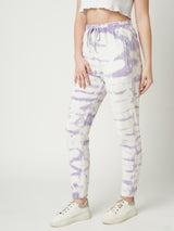 Women Lilac Tie & Dye High Rise Jogger