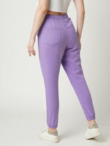 Women Lilac High Rise Denim Jogger