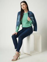 Women Blue K4014 High Rise Skinny Jeans