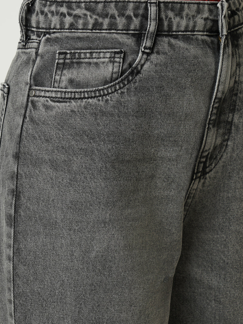 Women Grey K6003 High Rise Loose Straight