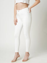 Women White K4014 High Rise Skinny Jeans