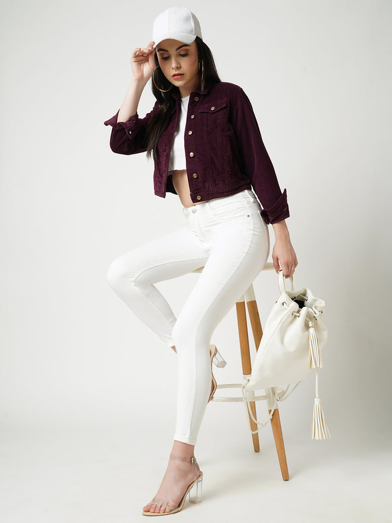 Women White K4014 High Rise Skinny Jeans
