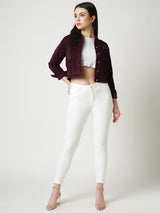 Women White K4014 High Rise Skinny Jeans