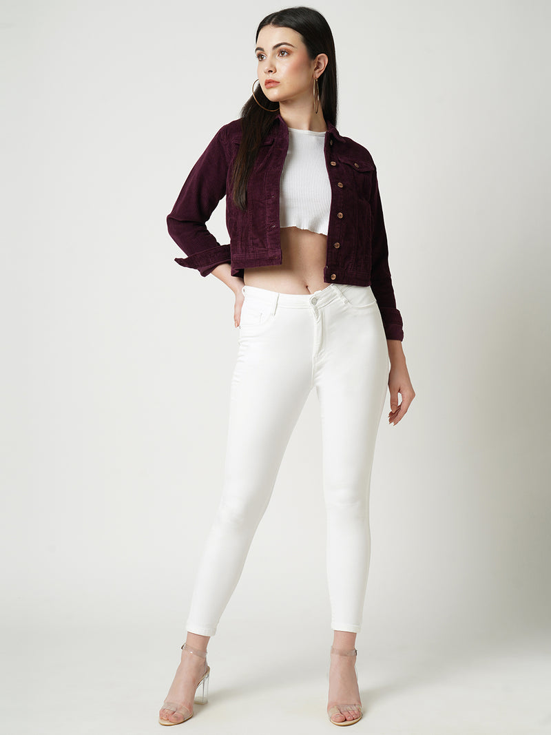 Women White K4014 High Rise Skinny Jeans