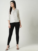Women Black K4005 High Rise Skinny Tregging