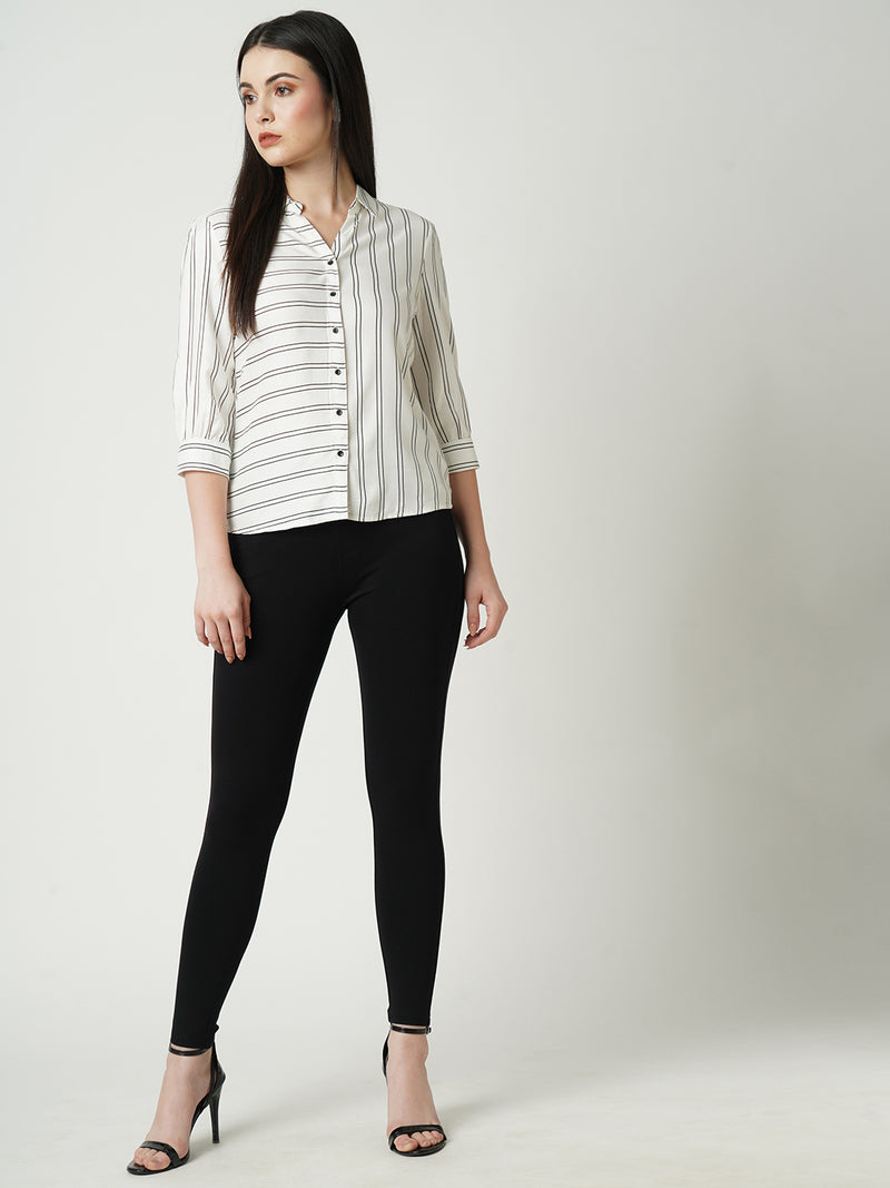 Women Black K4005 High Rise Skinny Tregging