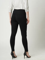Women Black K4005 High Rise Skinny Tregging