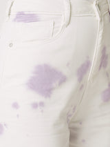 Women Lilac Tie & Dye K5031 High Rise Wide Leg Jeans
