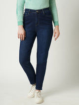 Women Blue K6030 High Rise Slim Straight Fit Jeans