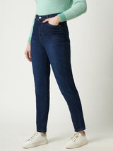 Women Blue K6030 High Rise Slim Straight Fit Jeans