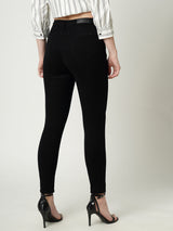 Women Black K3051 Mid Rise Skinny Jeans