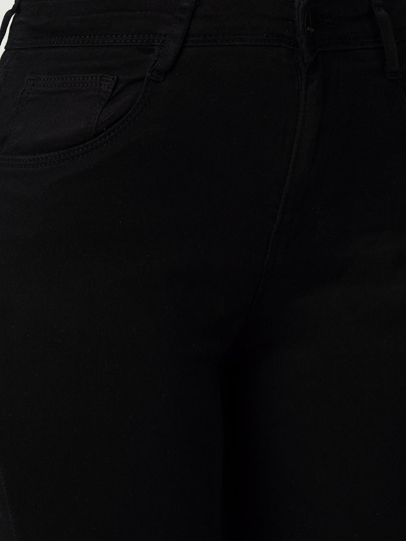 Women Black K3051 Mid Rise Skinny Jeans