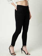 Women Black K3051 Mid Rise Skinny Jeans