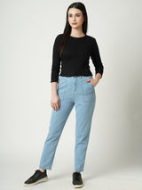 Women Light Blue High Rise Baggy Fit Jeans