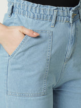 Women Light Blue High Rise Baggy Fit Jeans