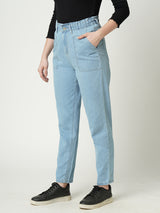 Women Light Blue High Rise Baggy Fit Jeans