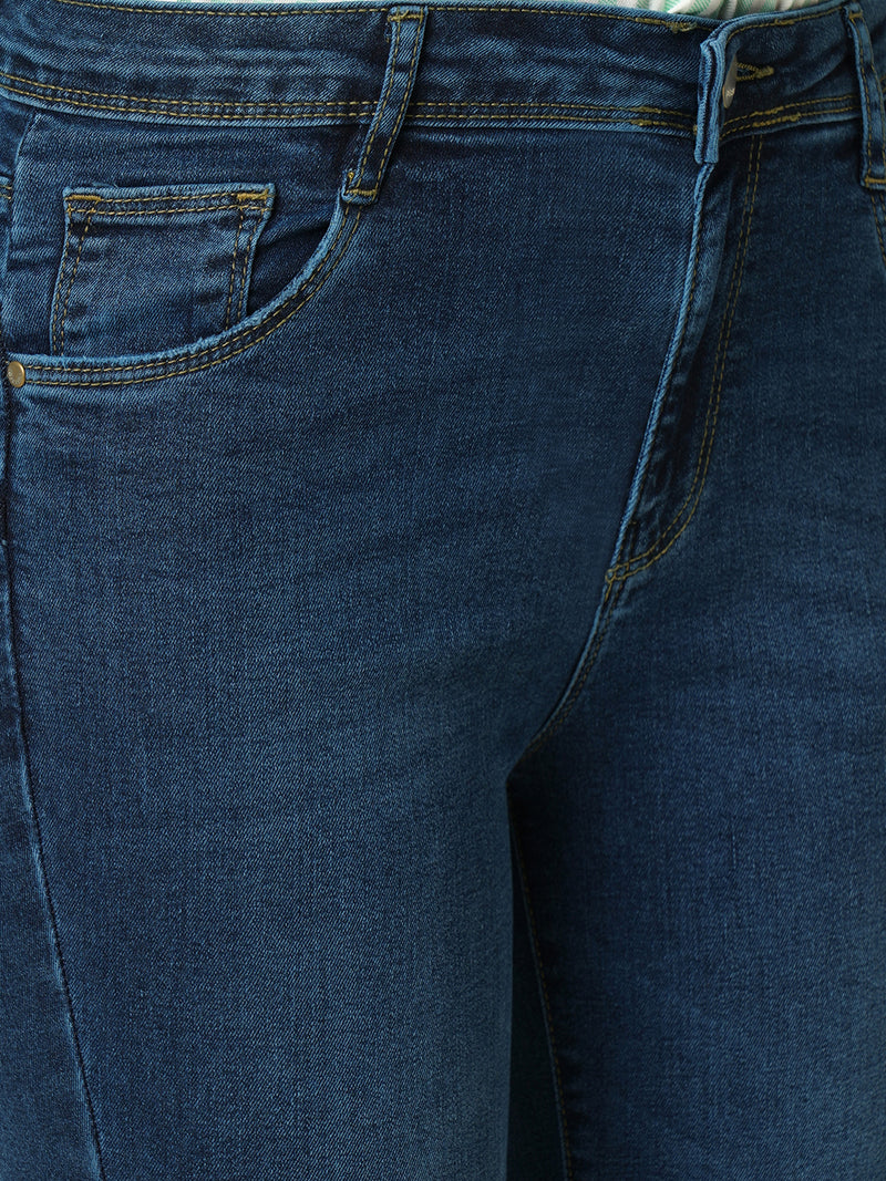 Women Blue K4068 Mid Rise Push Up Super Skinny Jeans