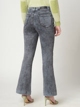 Women Grey K5013 High Rise Flare Jeans