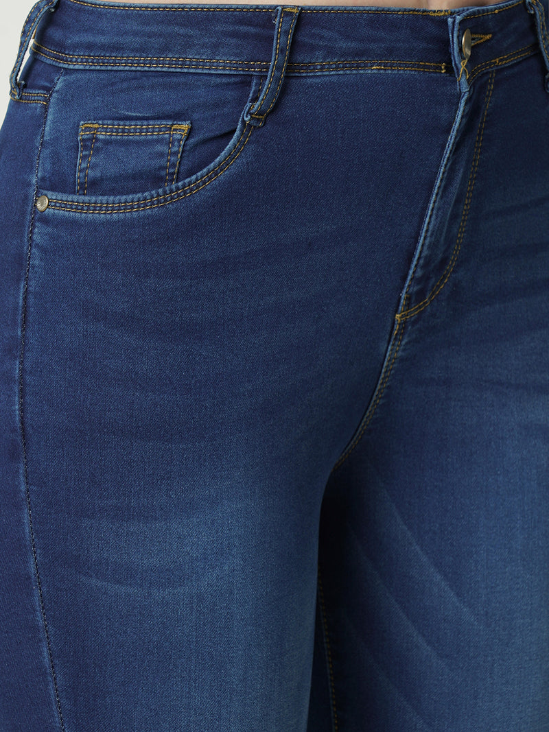 Women Blue K3051 Mid Rise Skinny Jeans