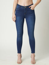 Women Blue K3051 Mid Rise Skinny Jeans