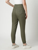 Women Olive High Rise Jogger