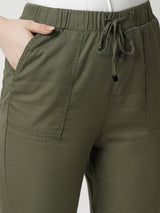 Women Olive High Rise Jogger