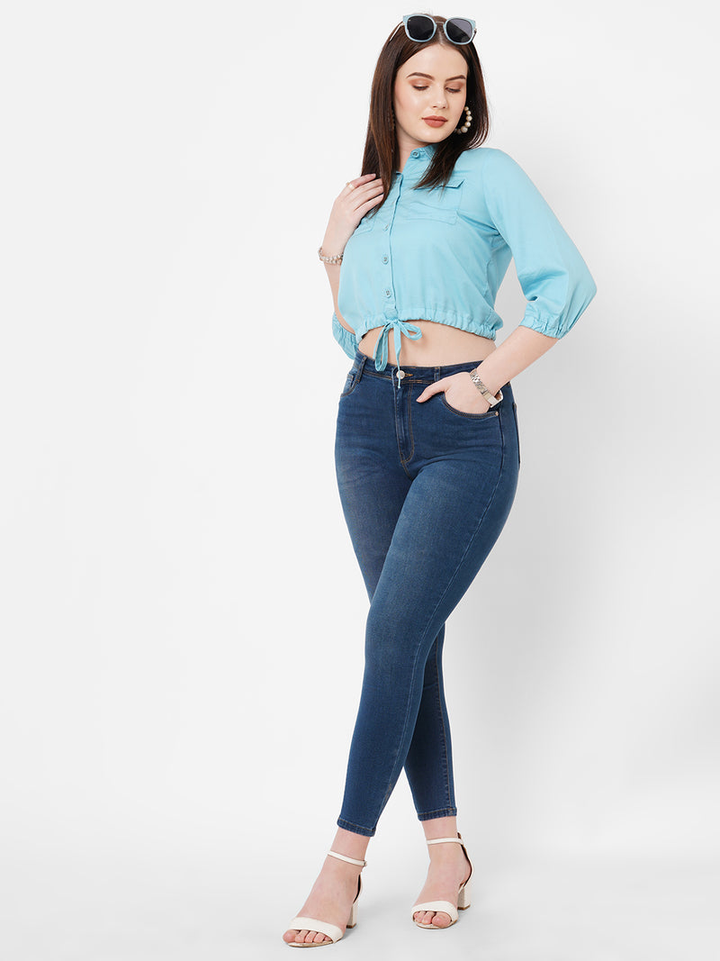 Women Navy Blue K5040 Super High Rise Super Skinny Jeans