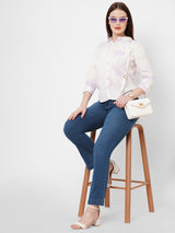 Women Blue K5013 High Rise Flare Jeans