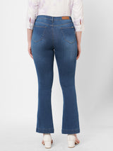 Women Blue K5013 High Rise Flare Jeans