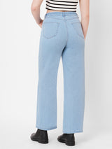 Women Light Blue K5031 High Rise Wide Leg Jeans