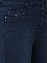 Women Navy Blue K5094 High Rise Mini Flare Jeans