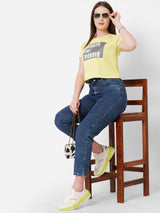 Women Dark Blue High Rise Baggy Fit Jeans