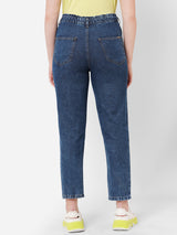 Women Dark Blue High Rise Baggy Fit Jeans
