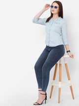 Women Blue K5040 Super High Rise Super Skinny Jeans