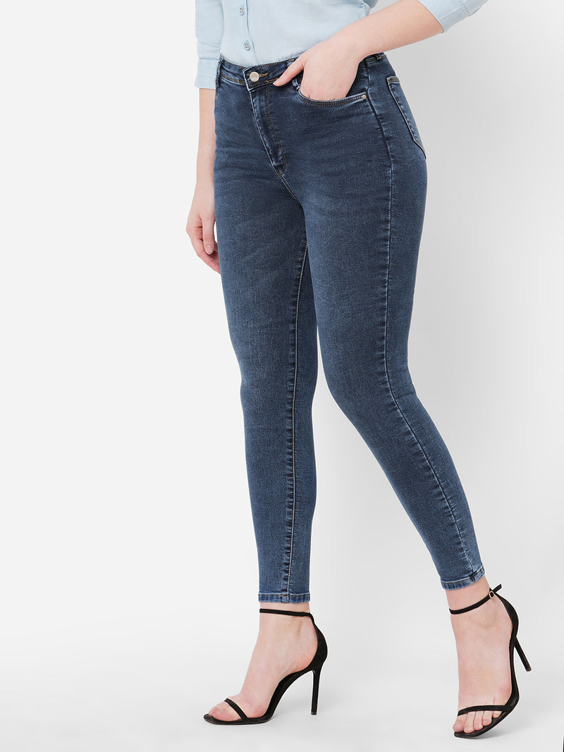 Women Blue K5040 Super High Rise Super Skinny Jeans