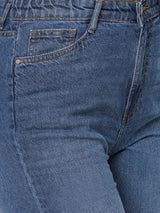 Women Blue K5031 High Rise Wide Leg Jeans