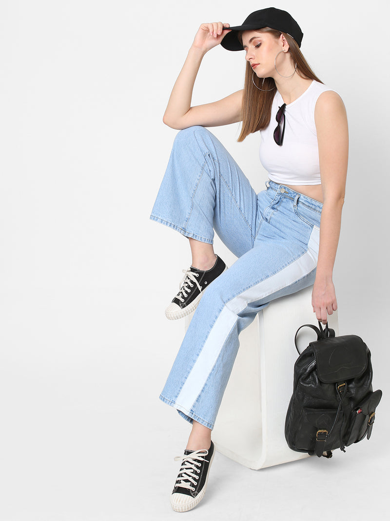 K5031 High-Rise Wide Leg Jeans - Blue