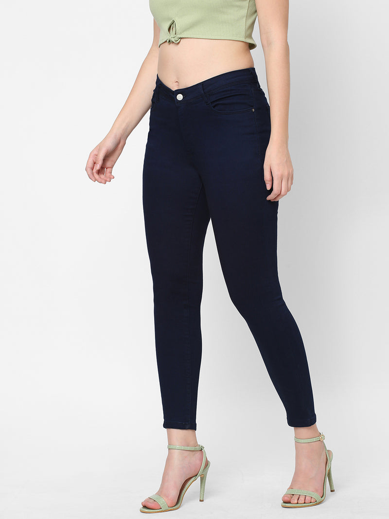 K4014 High-Rise Skinny Jeans - Blue