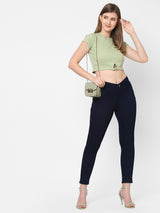 K4014 High-Rise Skinny Jeans - Blue