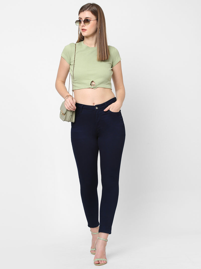 K4014 High-Rise Skinny Jeans - Blue