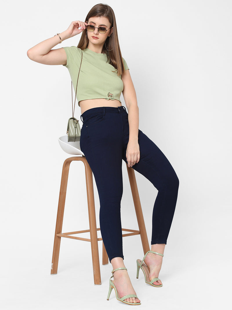 K4014 High-Rise Skinny Jeans - Blue