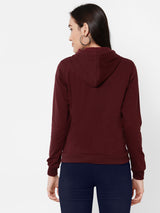 Women Wine Solid Sweatshirt - Wine
