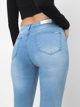 K4014 High-Rise Skinny Jeans - Light Blue