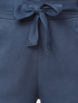 High-Rise Paper Bag Pants - Airforce